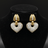 6.00 cttw Diamond Heart and 18K yellow Gold Earrings