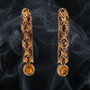 Estate Italian Designer 12.00 cttw Citrine Drop 18K Yellow Gold Earrings 14315