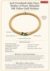 Asch Grossbardt Inlay Onyx, Mother of Pearl, Malachite 14k Yellow Gold Necklace