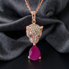 Effy Ruby, Diamond and Tsavorite Panther Pendant and 14K Rose Gold Necklace