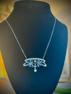 Estate Nouveau 1910 Company Diamond Purple & Blue Enamel (Plique-A-Jour) Limited Edition #5 of 101 Brooch/Necklace