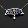 Estate Nouveau 1910 Company Diamond Purple & Blue Enamel (Plique-A-Jour) Limited Edition #5 of 101 Brooch/Necklace
