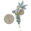 Estate Nouveau 1910 Company Diamond & Enamel 18K White Gold Pendant/Brooch Limited Edition #8 of 90