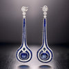Sapphire and Diamond 18K White Gold Drop Earrings
