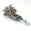Estate Nouveau 1910 Company Diamond & Enamel 18K White Gold Pendant/Brooch Limited Edition #8 of 90