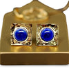 Custom Made 1970's Lapis Lazuli 14K Yellow Gold Earring