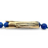 Estate Bamboo Lapis Lazuli 14K Yellow Gold Necklace