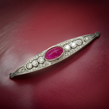  Estate 1.60 ct Ruby Diamond 2.00 cttw Diamond Brooch 13286