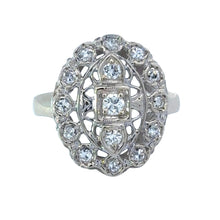  Estate Diamond 14K White Gold Filigree Ring 15431