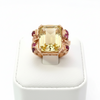 Estate Citrine Ruby 14K Yellow Gold Ring 15422