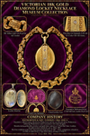 Victorian Estate By Watherston & Sons Of London Circa 1867 Rose Cut Diamonds and 18/21KT Yellow Gold Necklace & Locket In Original Box Circa 1867