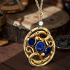12.17 ct Ceylon Sapphire, Diamond and 12K Yellow Gold Necklace