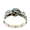 1960's Cultured Pearl Diamond 14K White and Yellow Gold Bangle