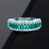 Emerald, Diamond, 18K White Gold Ring
