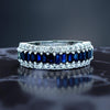 Sapphire, Diamond 18K White Gold Ring