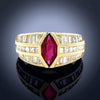 Fine Ruby, Diamond and 18K Yellow Gold Ring