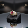 Fine Ruby, Diamond and 18K Yellow Gold Ring
