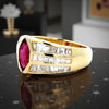 Fine Ruby, Diamond and 18K Yellow Gold Ring