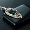 Black Opal and Diamond 18K White Gold Necklace