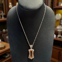  Imperial Topaz and Diamond Platinum Necklace