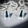 Sapphire and Diamond 18K White Gold Dangle Earrings