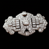 Art Deco 17.50 ctw Diamond (Center Diamond 2.50 ct), Platinum and 18K White Gold Brooch