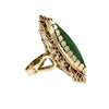 Victorian Revival Jade and 14K Yellow Gold Ring