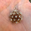 Mid Century Modern Old Mine Cut Diamond 14K Yellow Gold Brooch/Pendant