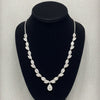 Modern Diamond and Platinum/18Kt White Gold Necklace