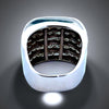 Princess Cut 6 Row Diamond and 18K White Gold Ring