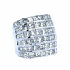 Princess Cut 6 Row Diamond and 18K White Gold Ring