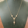 Modern Art Deco Revival Diamond and 14Kt Yellow Gold Necklace