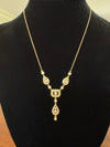 Modern Art Deco Revival Diamond and 14Kt Yellow Gold Necklace