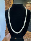Modern 6.50 x 7.00 mm Japanese Akoya Cultured Pearls 24" 14kt Yellow Gold Necklace