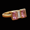 Pink Sapphire, Diamond and 18K Yellow Gold Statement Ring