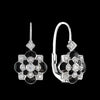Diamond and Black Enamel Dangle 14K White Gold Earrings