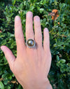 Natural Tahitian Pearl and Diamond Size 7.5 Ring