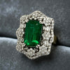 8.39ct Emerald and Diamond 18kt White Gold Statement Ring (GIA)