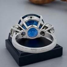  9.84 Ceylon Sapphire and Diamond Platinum Ring (GIA Report)