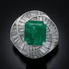 4.09ct Columbia Emerald and Diamond Cocktail Platinum Ring (AGL Report)