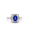 Sapphire and Diamond Platinum Ring