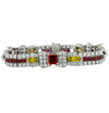 London Estate Art Deco Gem Ruby Diamond Platinum Bracelet Black Star Frost 14336