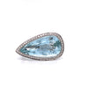 Aquamarine, Diamond and 18K White Gold Ring