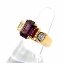  Estate 2.90 ct Garnet Diamond 14K YG Ring 15502