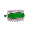 Estate Jadeite Diamond 18K WG Ring 15499