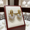 6.00 cttw Diamond Heart and 18K yellow Gold Earrings