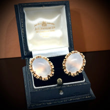  Bold 25.00 cttw Moonstone and 18K Yellow Gold Cuff Links