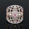 Contemporary Designer Gregg Ruth Natural Fancy Light Pink (GIA) Diamond 18Kt White & Rose Gold Ring