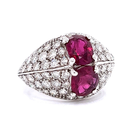 Ruby and Diamond 18K White Gold Ring