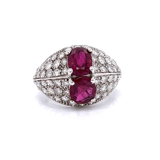 Ruby and Diamond 18K White Gold Ring